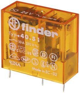 Finder 40, Steck-/Printrelais, AC, 1…110 V