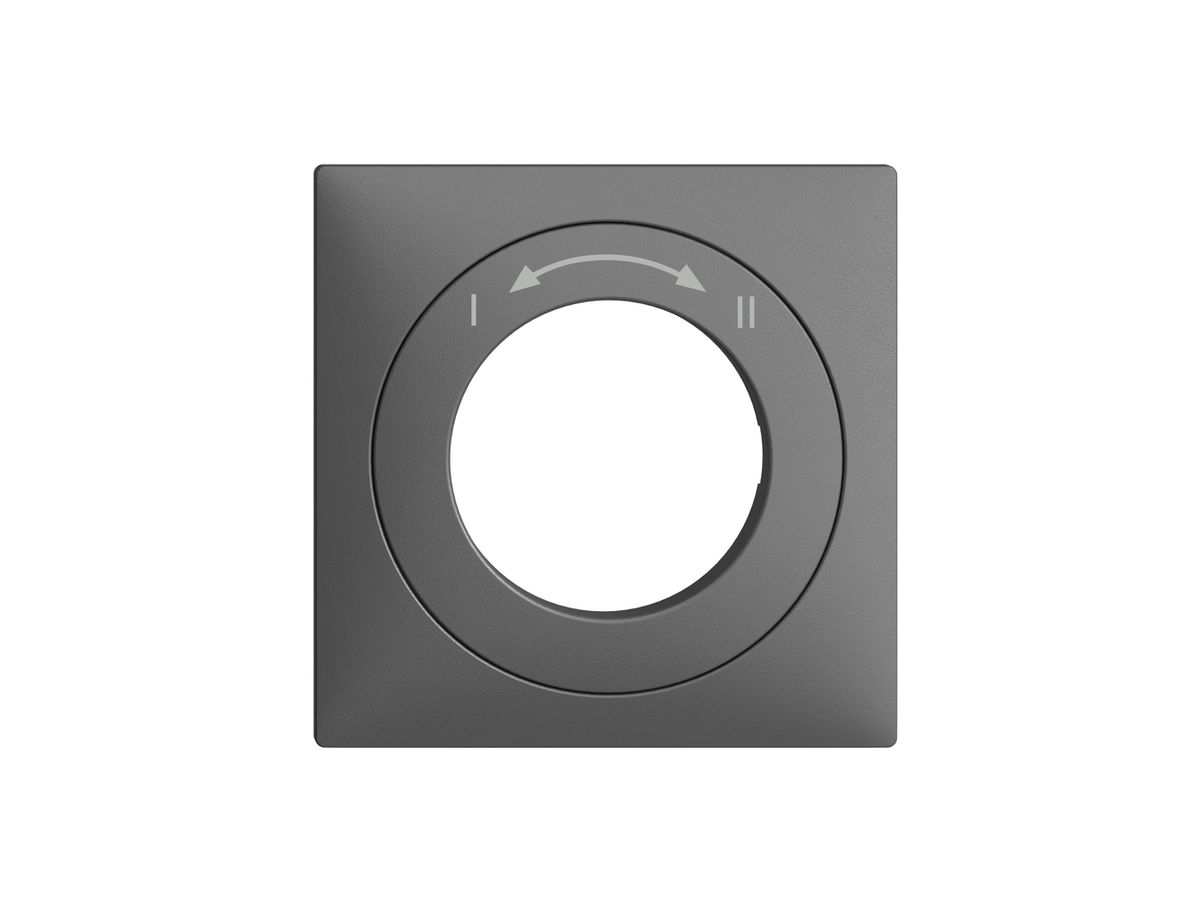 Frontset EDIZIOdue I<->II dunkelgrau 60×60mm für Schlüsselschalter