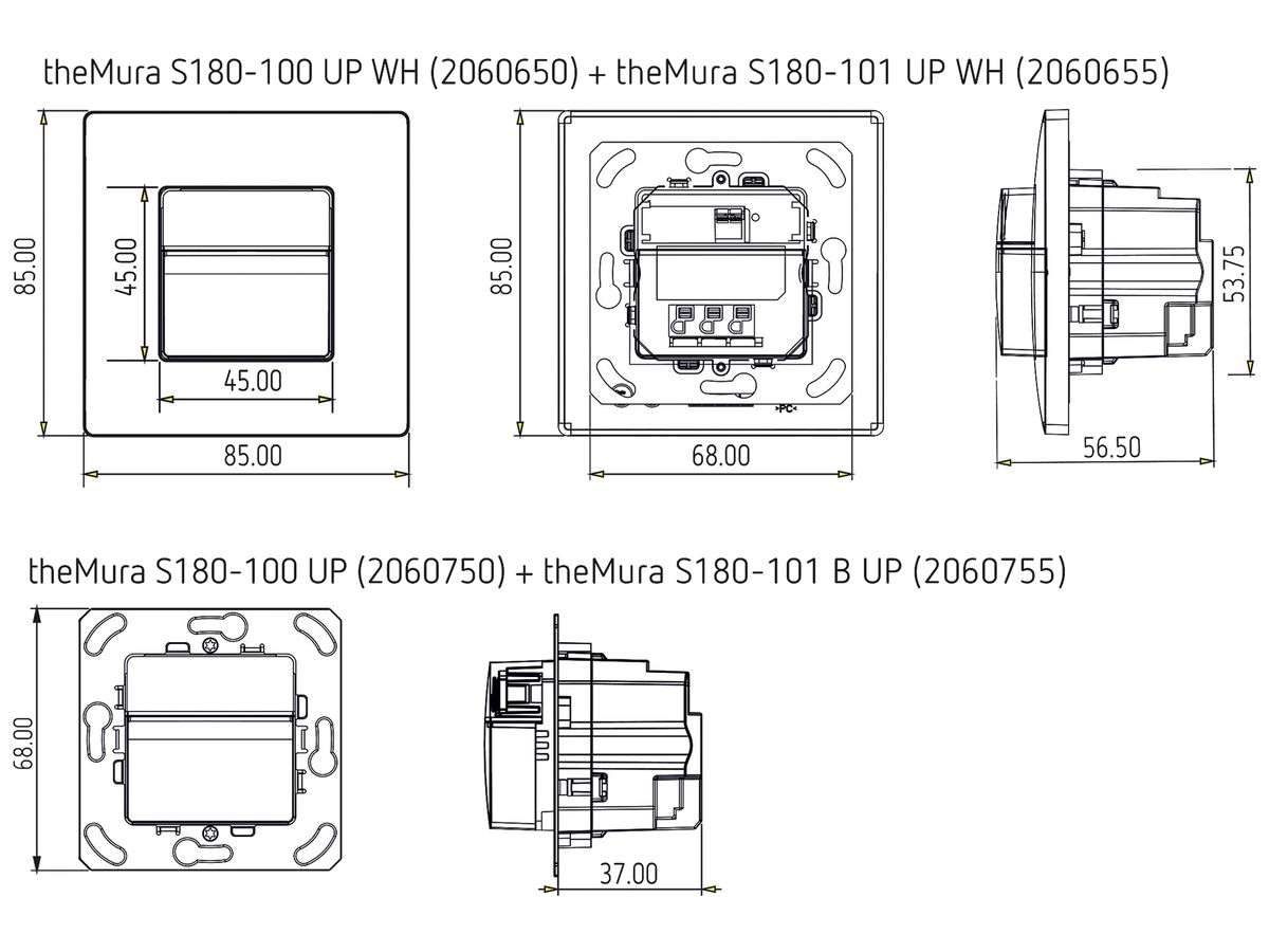 UP-Präsenzmelder theMura S180-101 Master, Design Theben, weiss