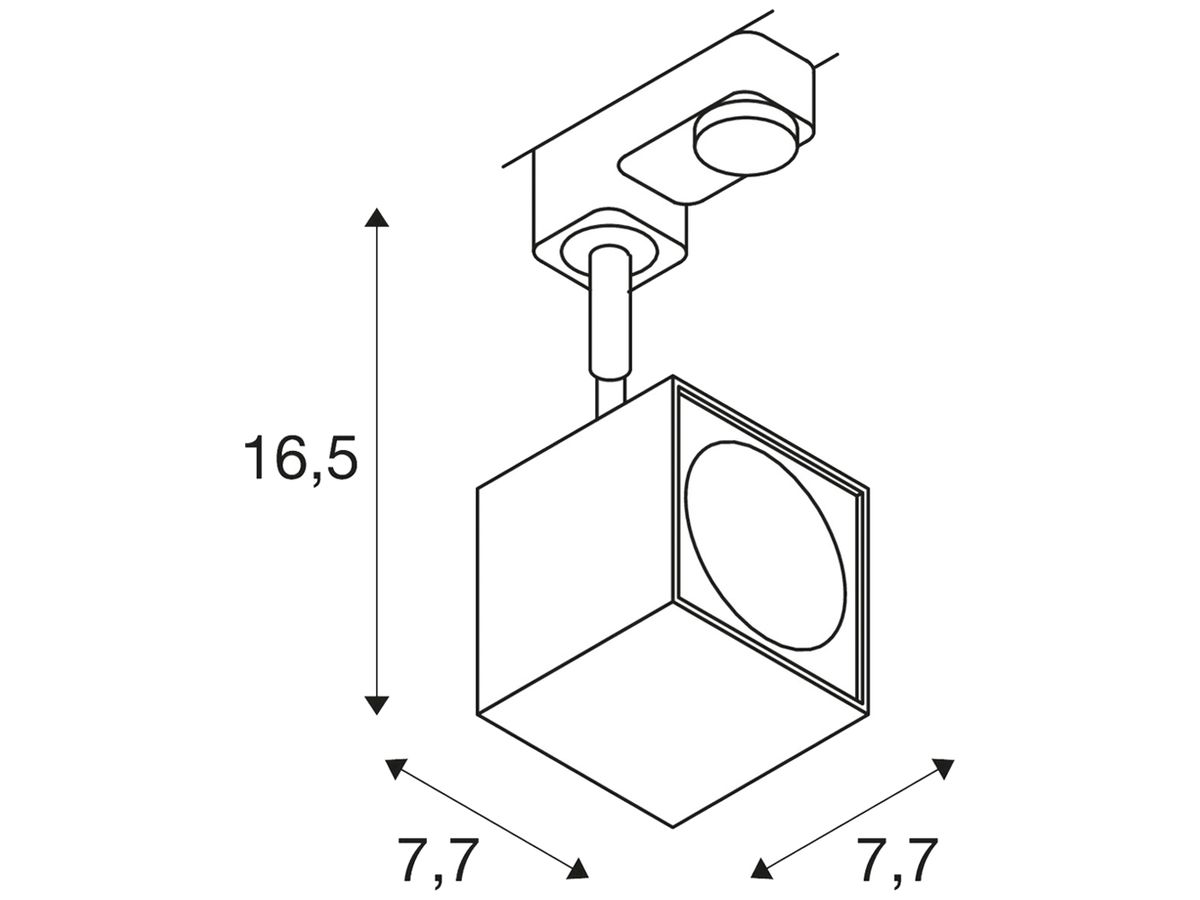 Strahler SLV ALTRA DICE, GU10 50W mit 3-Phasen-Adapter IP20 weiss