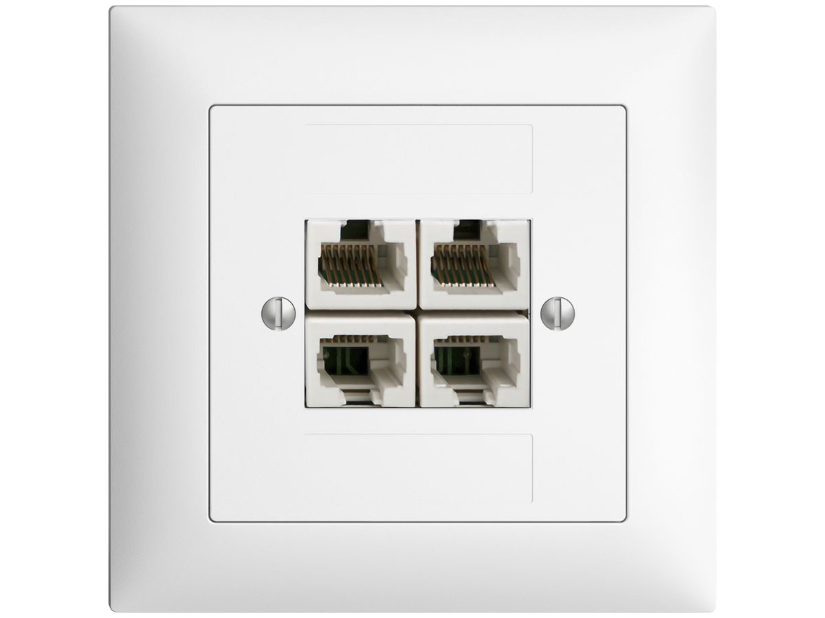 UP-Dose 4×RJ45/u 4P getr. EDIZIOdue weiss ITplus