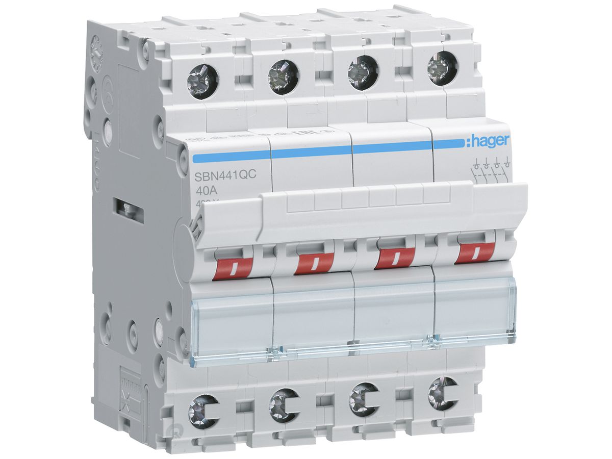 REG-Ausschalter Hager quickconnect 40A 400V 4 Schliesser 0 Öffner 0 Wechsler 4TE