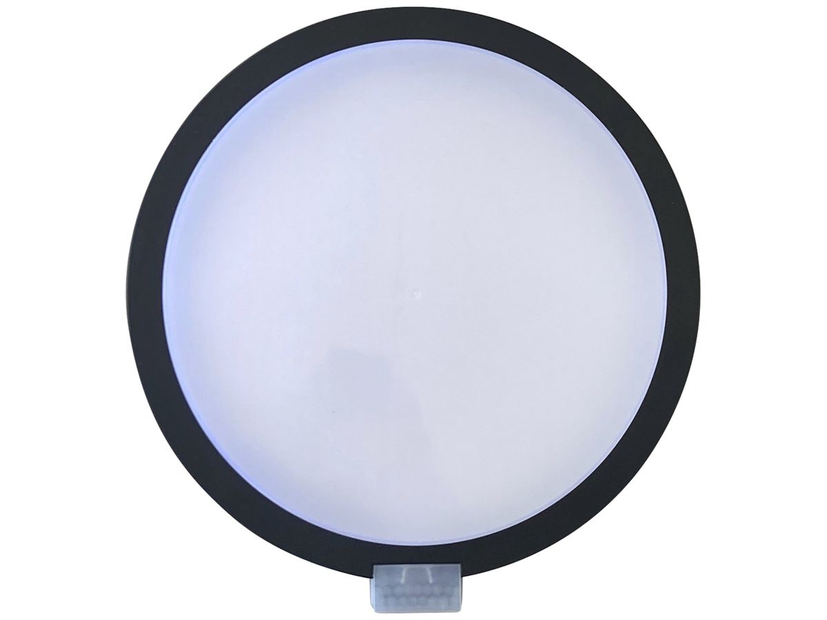LED-Wandleuchte Z-Licht PIR RondoLED SEN 5.5W 500lm 3000K IP65 Ø250mm anthrazit