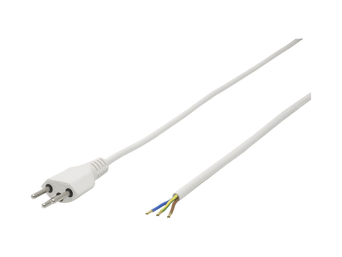 Apparatekabel Td 3×1mm² 5m weiss Stecker T12