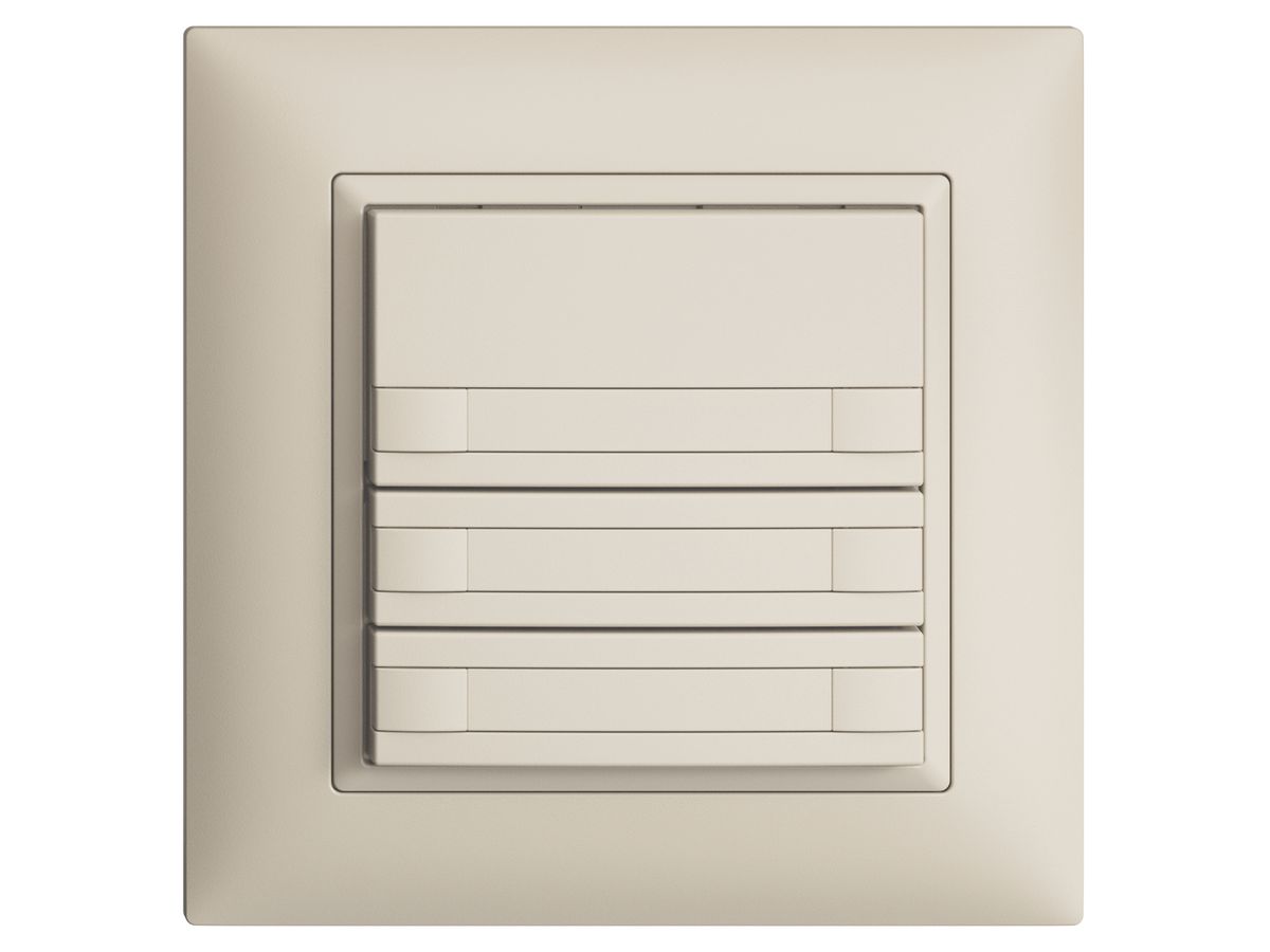 UP-KNX-Taster RGB EDUE FMI, 250mW, o.LED, m.Papier, 3×Taste, 2×Tastenb., crema