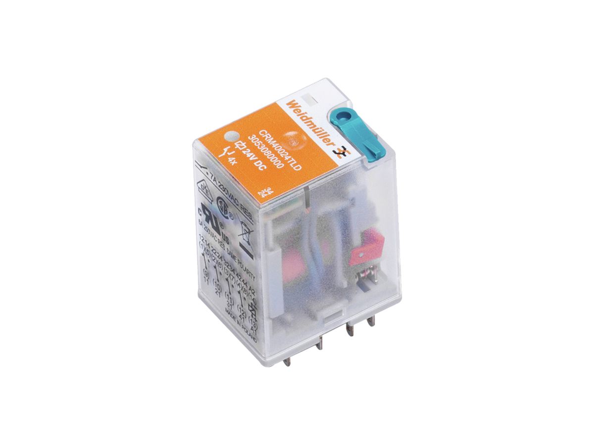 Relais WM CRM40024TLD 4CO 7A AgNi 19.2…26.4VDC LED Steckanschluss RT I