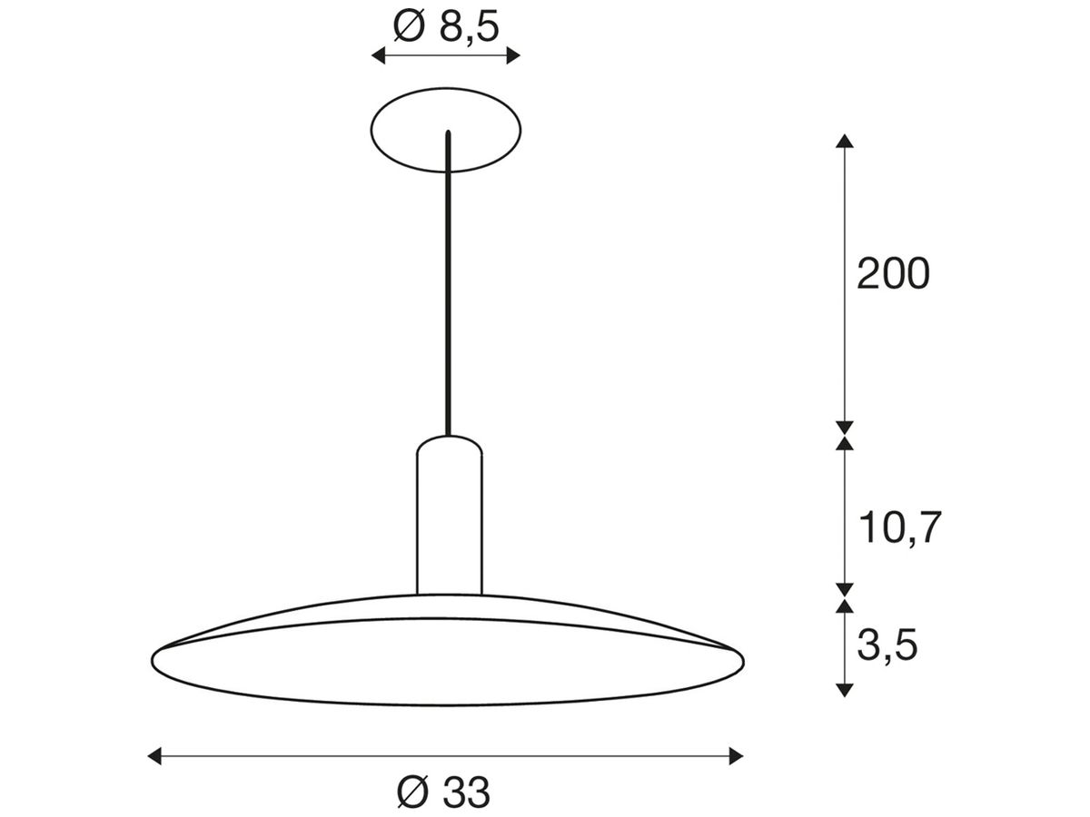 LED-Pendelleuchte SLV LALU ELYPSE 10W 650lm 2700…3000K DIM Ø330×135mm schwarz