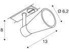 Strahler SLV AVO, GU10 50W mit 1-Phasen-Adapter IP20 silbergrau