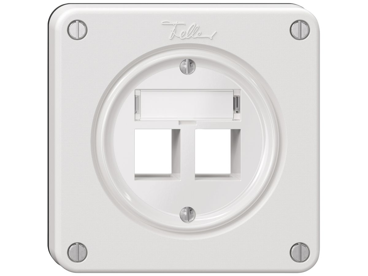 Montageset NEVO Keystone SNAPFIX® für 2 Buchsen 87×87mm ws