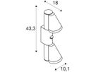 Wandleuchte SLV T-TUBE PIR GU10 2×10W IP44 DIM 433×180mm schwarz