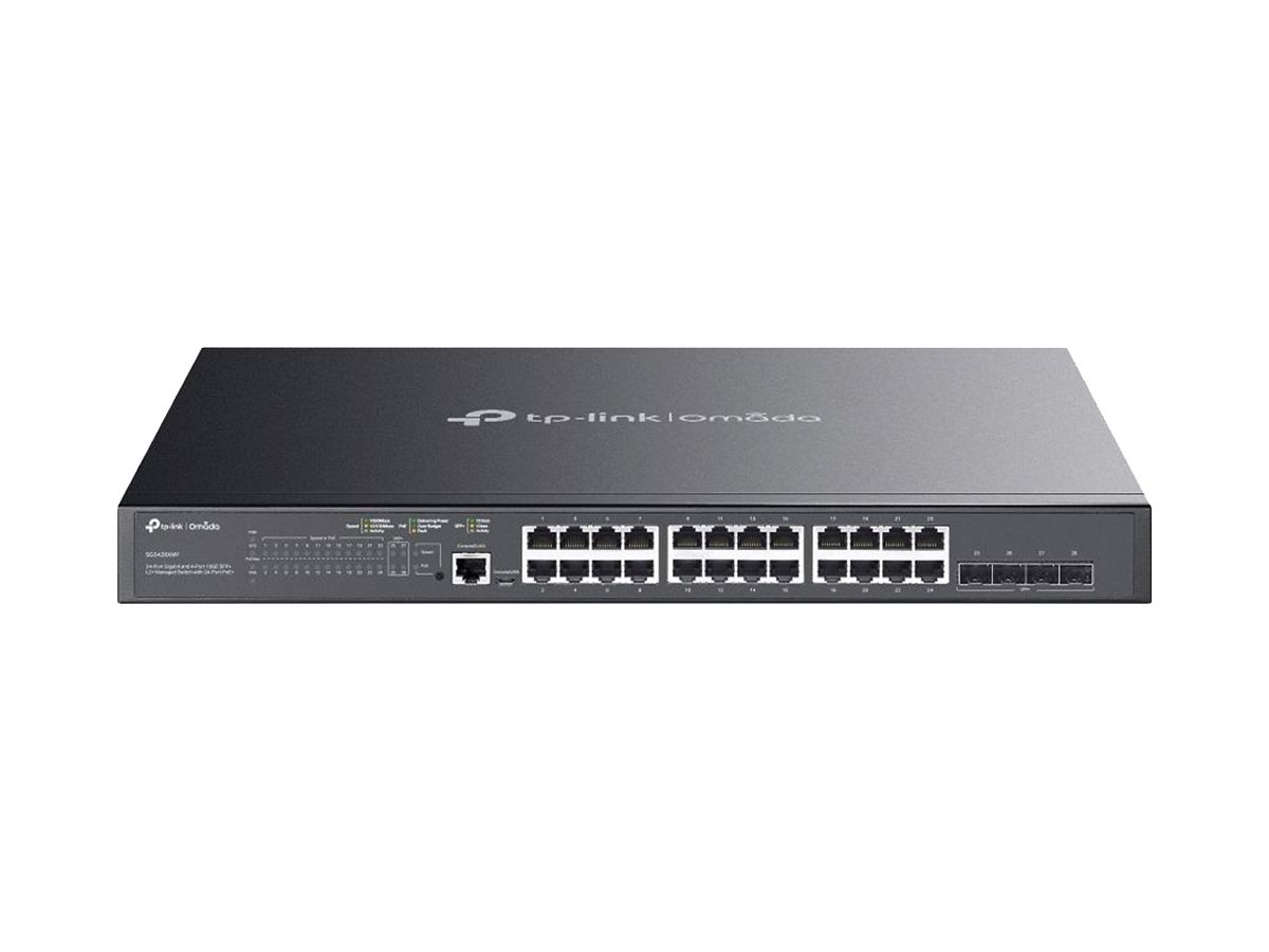 Switch TP-Link Omada SG3428XMP 24×RJ45 GbE 4×SFP 10GbE 4×PoE+ managebar