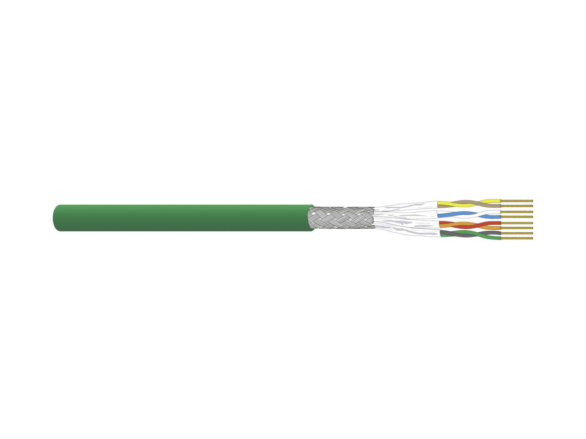 Datenkabel Dätwyler CU 7702 4P flex S/FTP, Kat.7 LSZH Dca 1000m grün