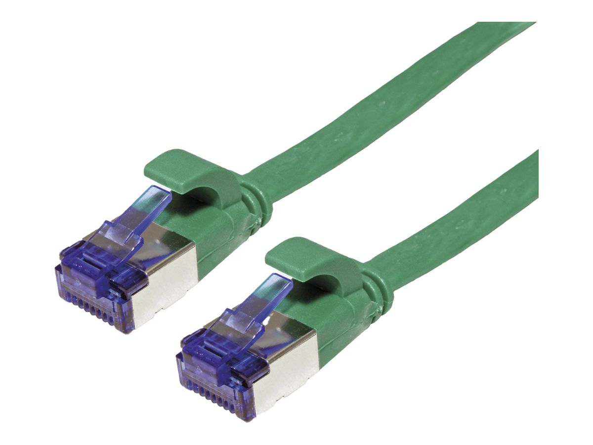 Patchkabel RJ45 VALUE Kat.6A U/FTP AWG32 PVC flach grün 1.5m