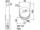 Schnellverleger BET 2056 H-Fuss Metall 64…70mm 1×Kabel A2 1.4301