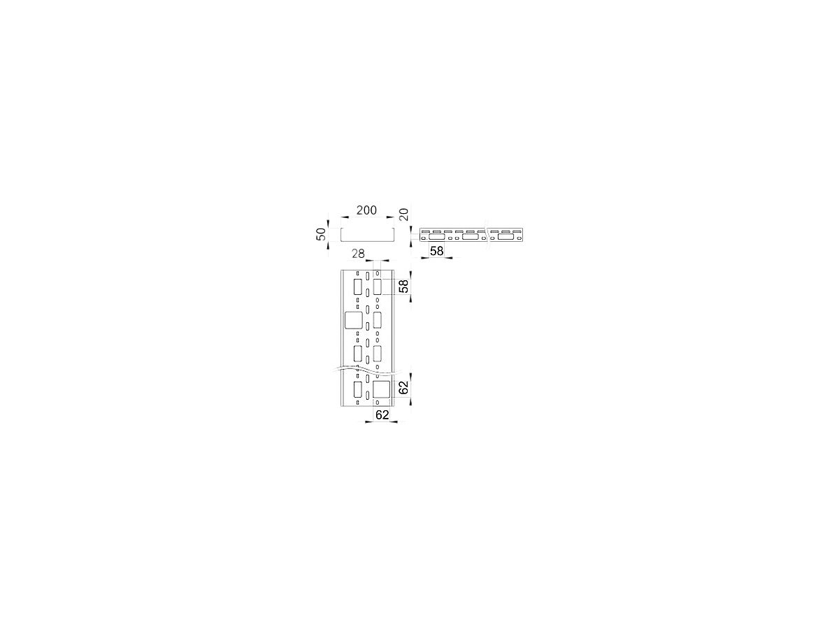 Kleinkanal Bettermann AZK gelocht 50×200×3000mm bandverzinkt