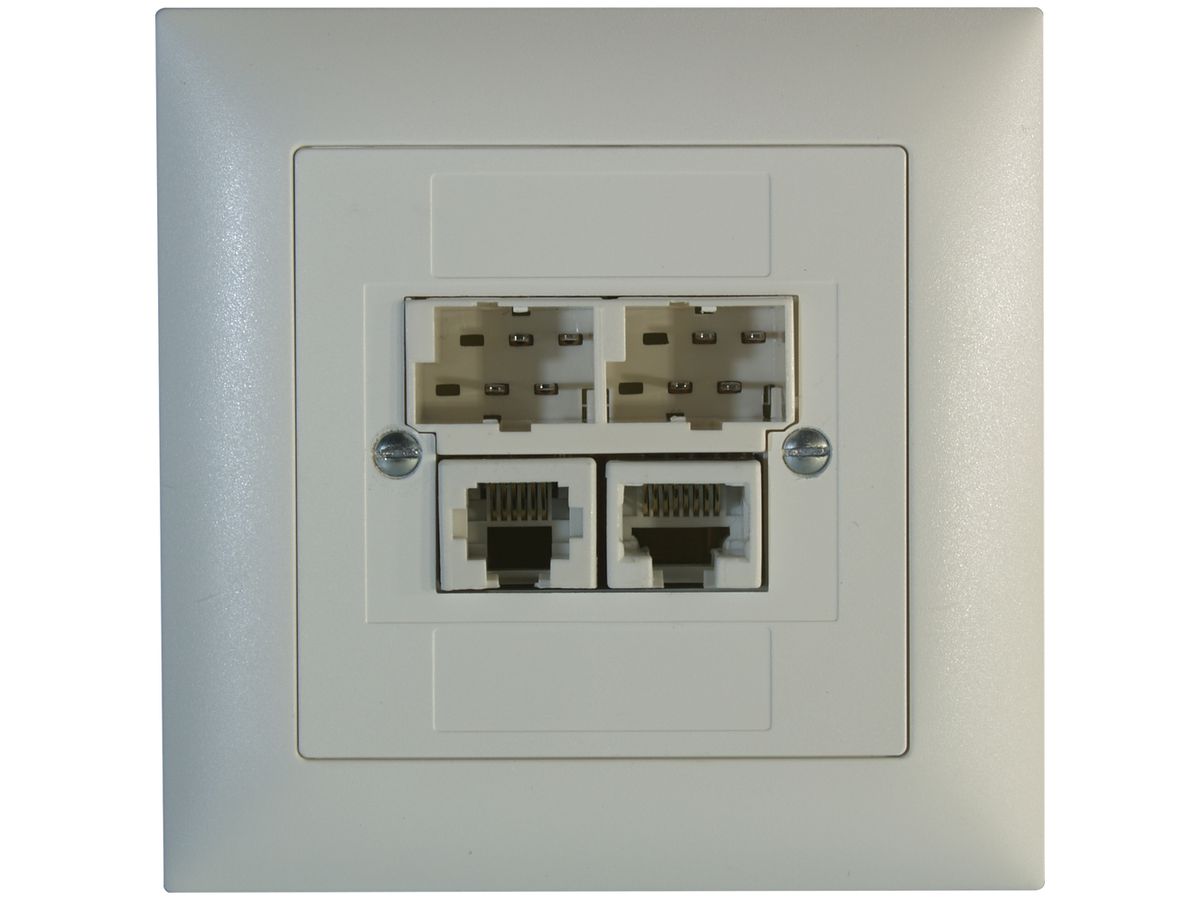 UP-Dose ADSL 2×TT/RJ45/RJ11/u ITplus EDIZIOdue weiss