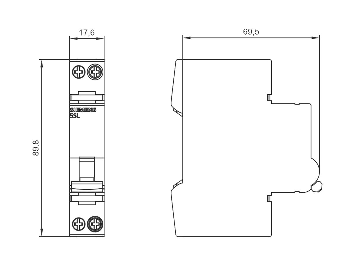 Leitungsschutzschalter Siemens SENTRON 5SL6 2P 230V C 13A 6kA 1TE