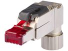 Feldstecker R&M FM45 Slim, RJ45/s/u Kat.6A AWG22…26, gewinkelt, grau/rot