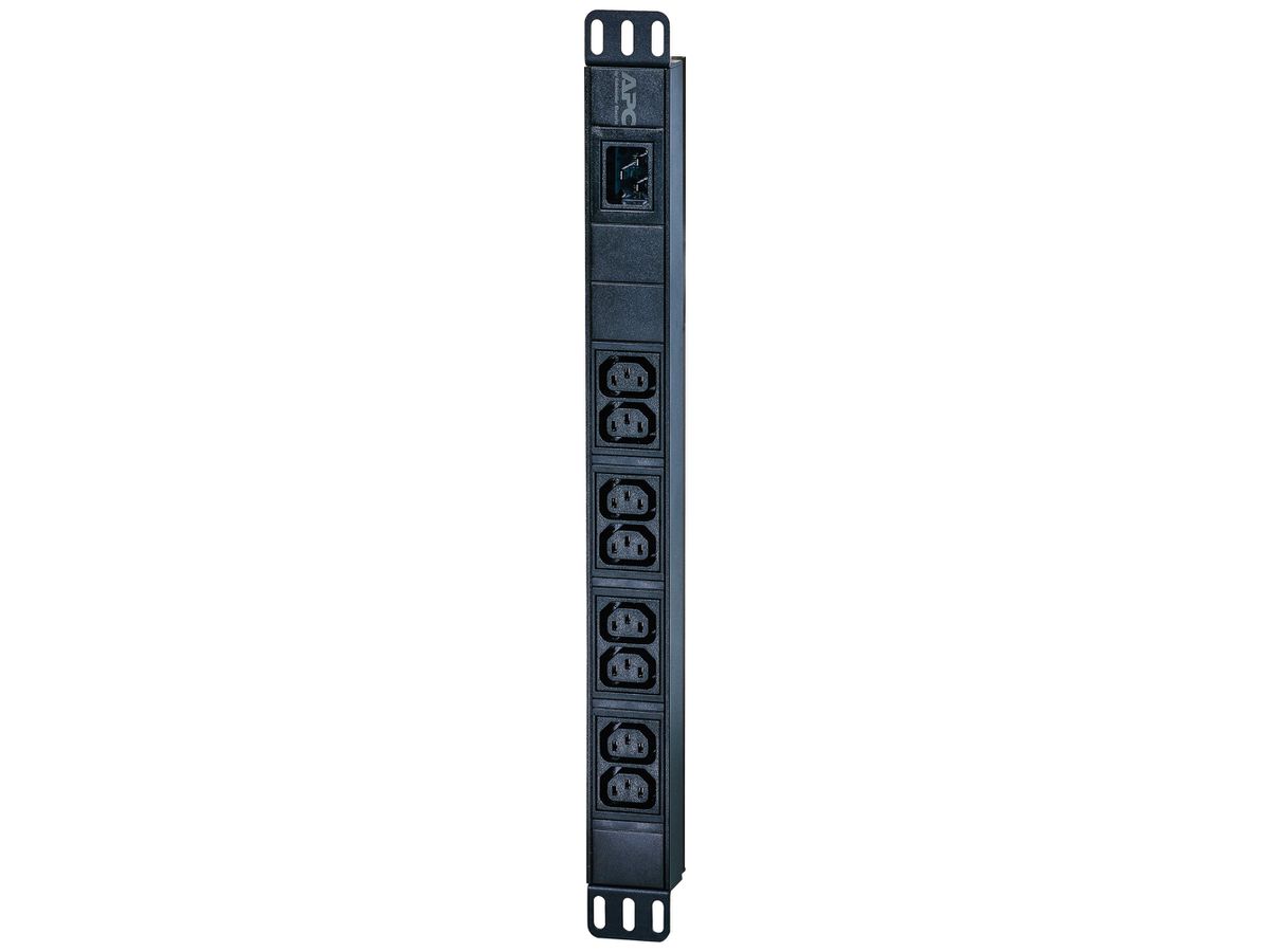 Steckdosenleiste 1HE 1-phasig 3.7kW 230V 16A Ausgänge 8×C13 Eingang C20 IEC60320