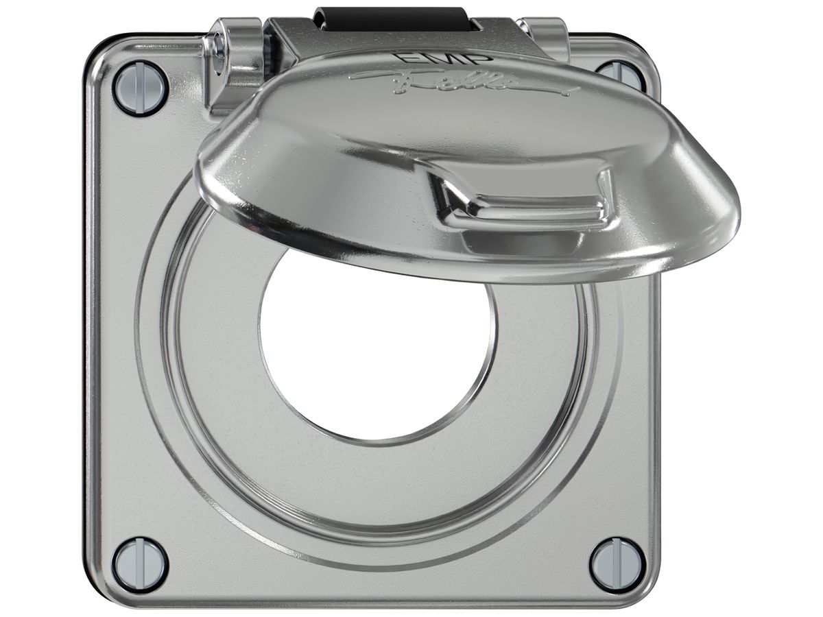 Oberteil ELEMENT SNAPFIX® mit Klappdeckel für NEMA-Steckdosen alu