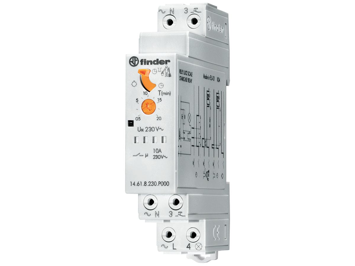 REG-Treppenlichtautomat FINDER 14.61 3000W 0.5…20min 230V 1NO 1TE