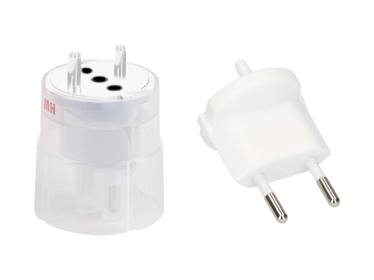 Fixadapter MH 2L 10A 230VAC Schuko/T11 CEE7/17-CH T11, weiss