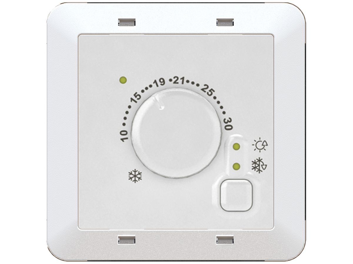 Raumthermostat MH priamos, Heizen / Kühlen, Einsatz mit Frontplatte, weiss