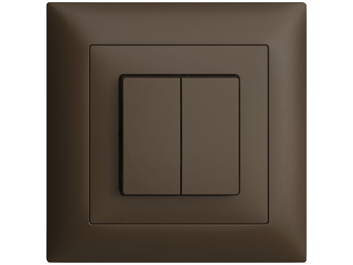UP-Frontset EDIZIOdue coffee 88×88mm Druckknopf 2-fach