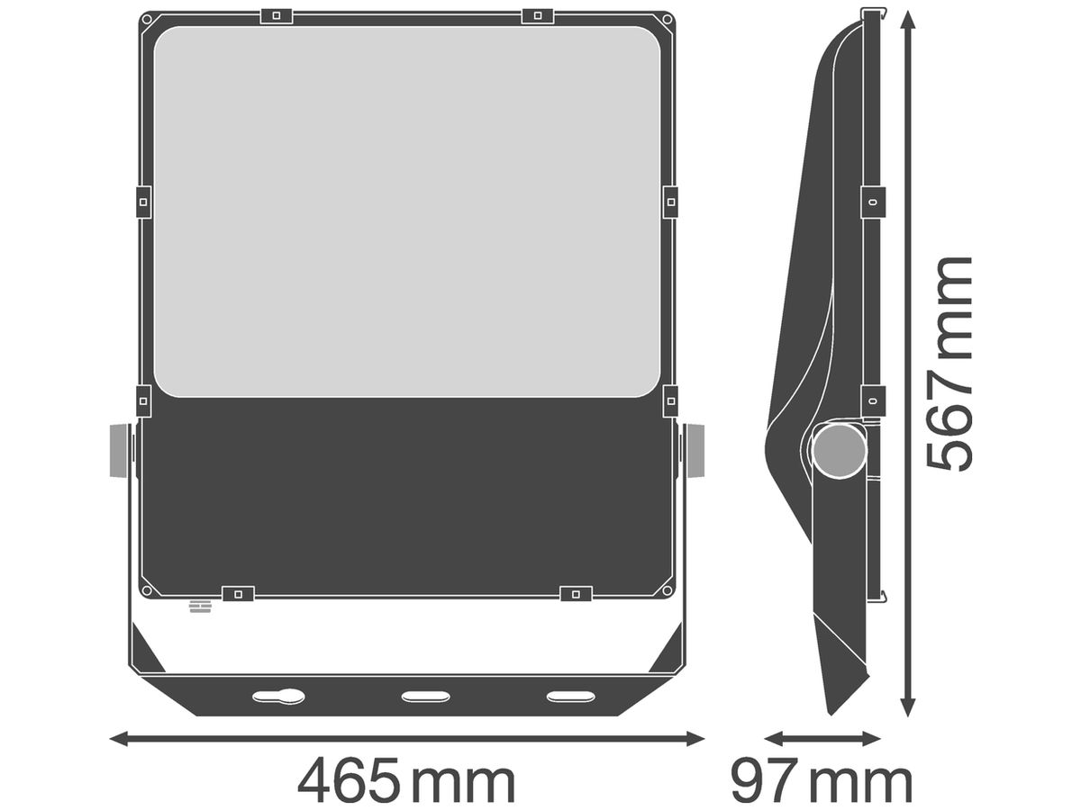 LED-Strahler LEDVANCE FLOODLIGHT PFM SYM 60, 290W 3000K 38300lm IP66 schwarz