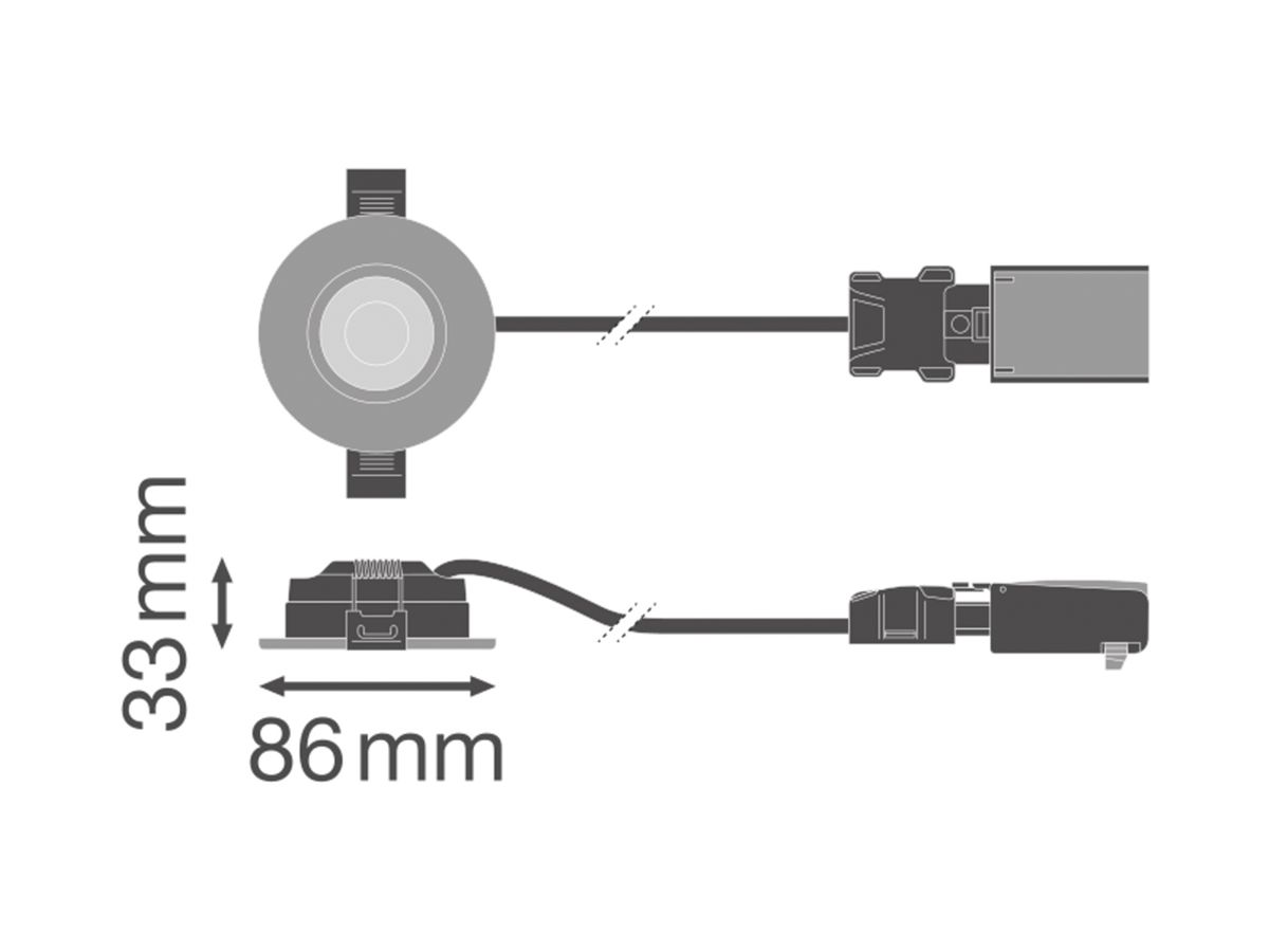 EB-LED-Spot LEDVANCE COMBO FIX 6W 650lm 827/830/840/860 IP20/65 60° DIM Ø86 ws