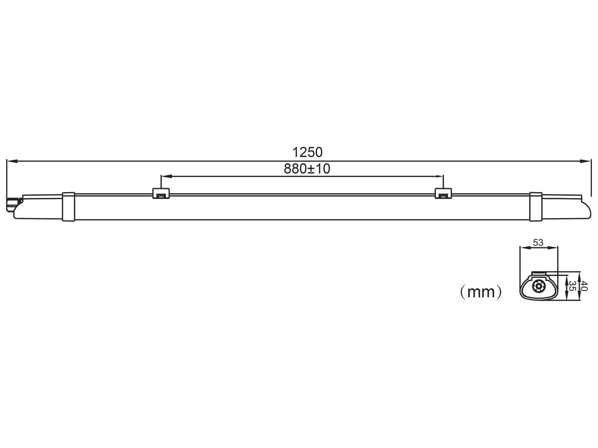 LED-Feuchtraumleuchte Sylvania SylSplash 1200 36W 3700lm 4000K IP65 weiss