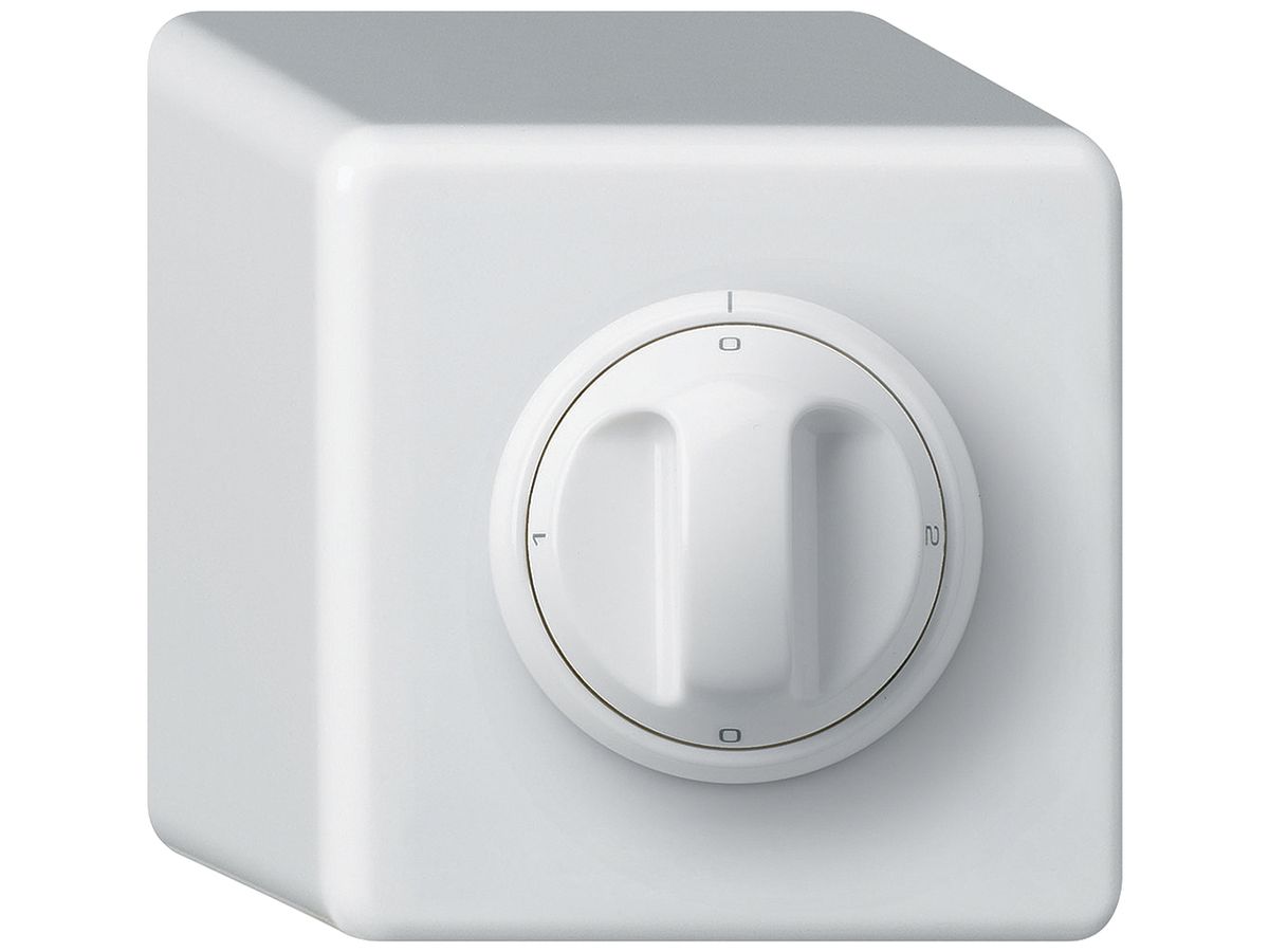 AP-Drehschalter basico 2/1L weiss mit Drehgriff