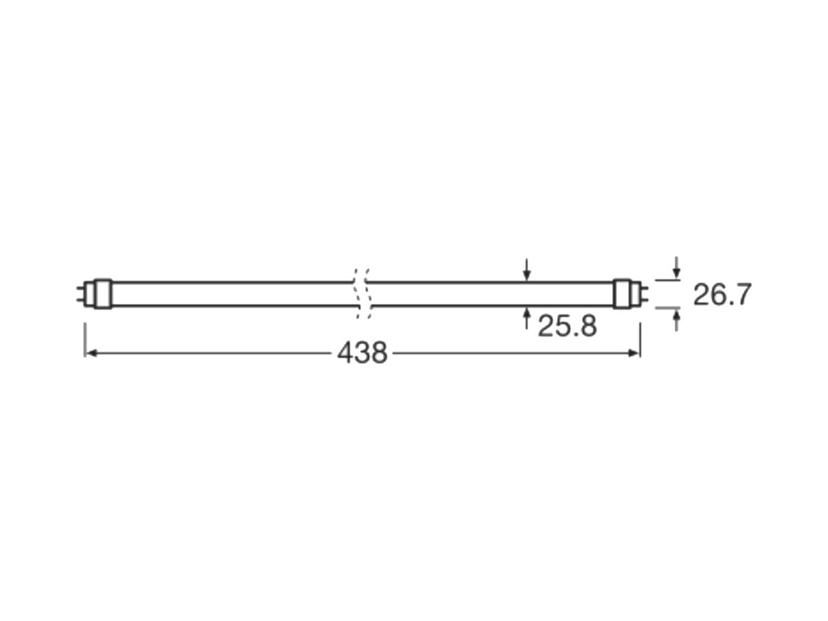 LED-Röhre LEDVANCE G13 5.1W 900lm 4000K 438mm T8 mattiert