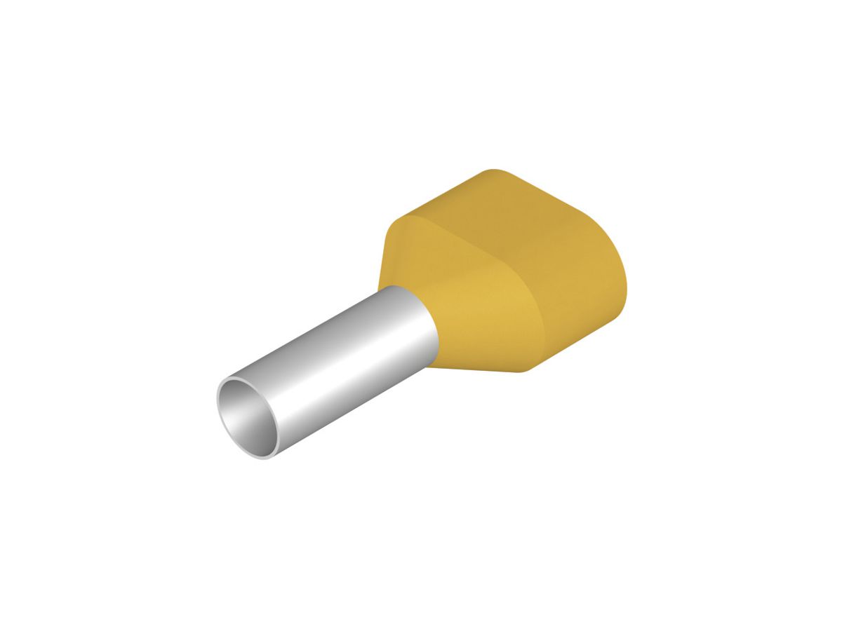 Zwillings-Aderendhülse Weidmüller H isoliert 2×6mm² 12mm gelb DIN lose