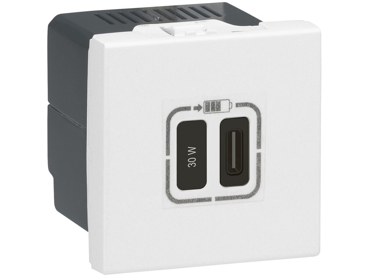USB-Ladesteckdose MOS 1×Typ-C 3A 30W 2 Module weiss