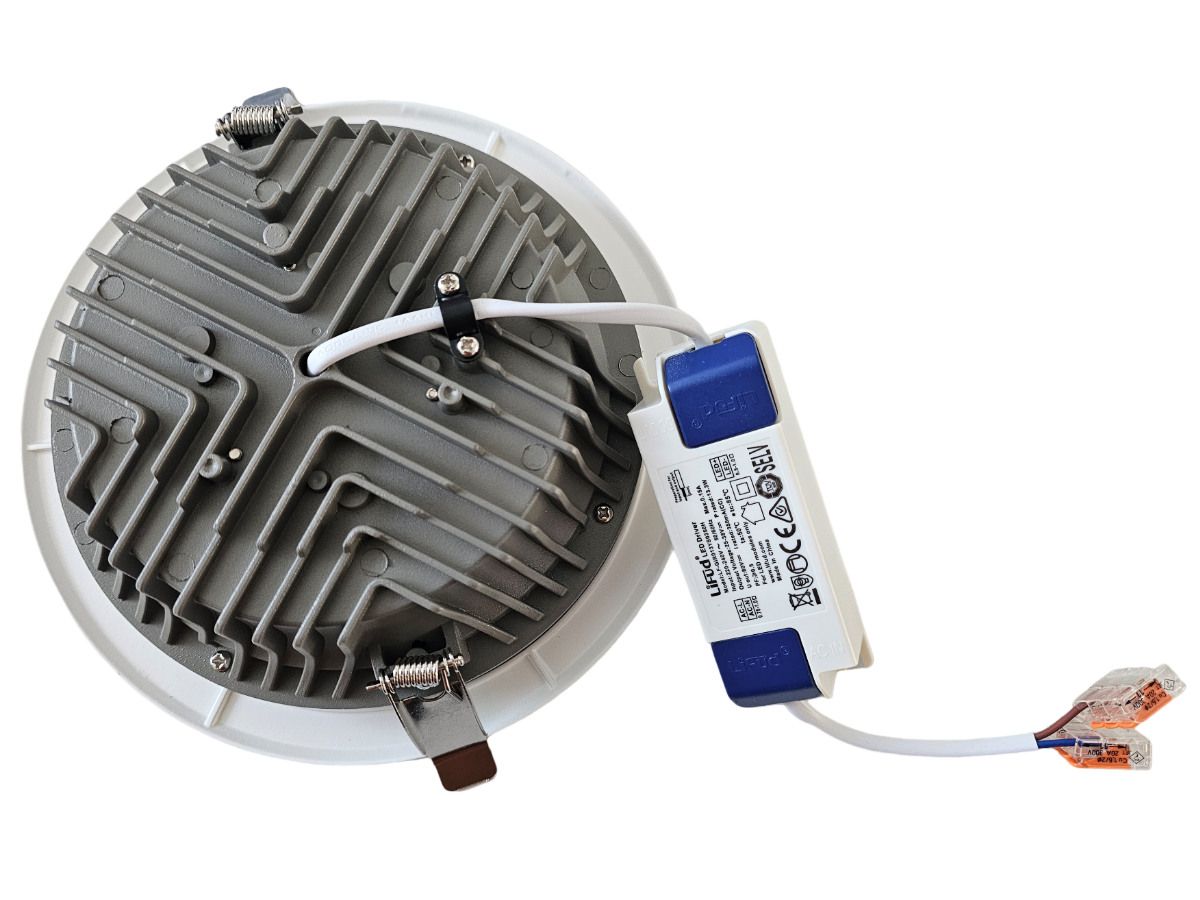 EB-Downlighter IP20 /240V/ ¥190x70 - LED-Chip 15W/5000K/1200lm/CRI80