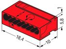 Verbindungsklemme WAGO MICRO für Draht 8×0.6…0.8mm rot