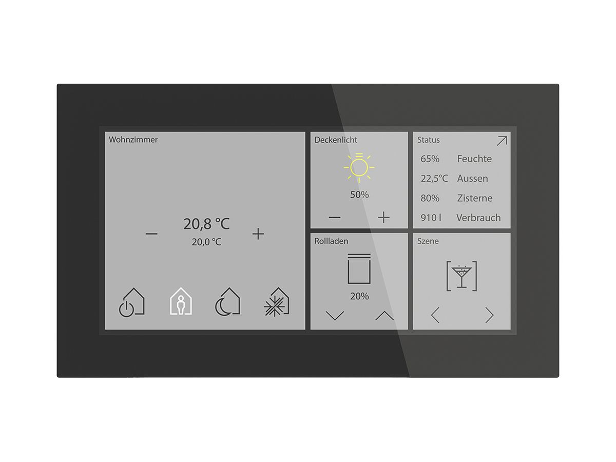 UP-Touchpanel KNX MDT BE-GTS06TS.01S 6" Glas schwarz