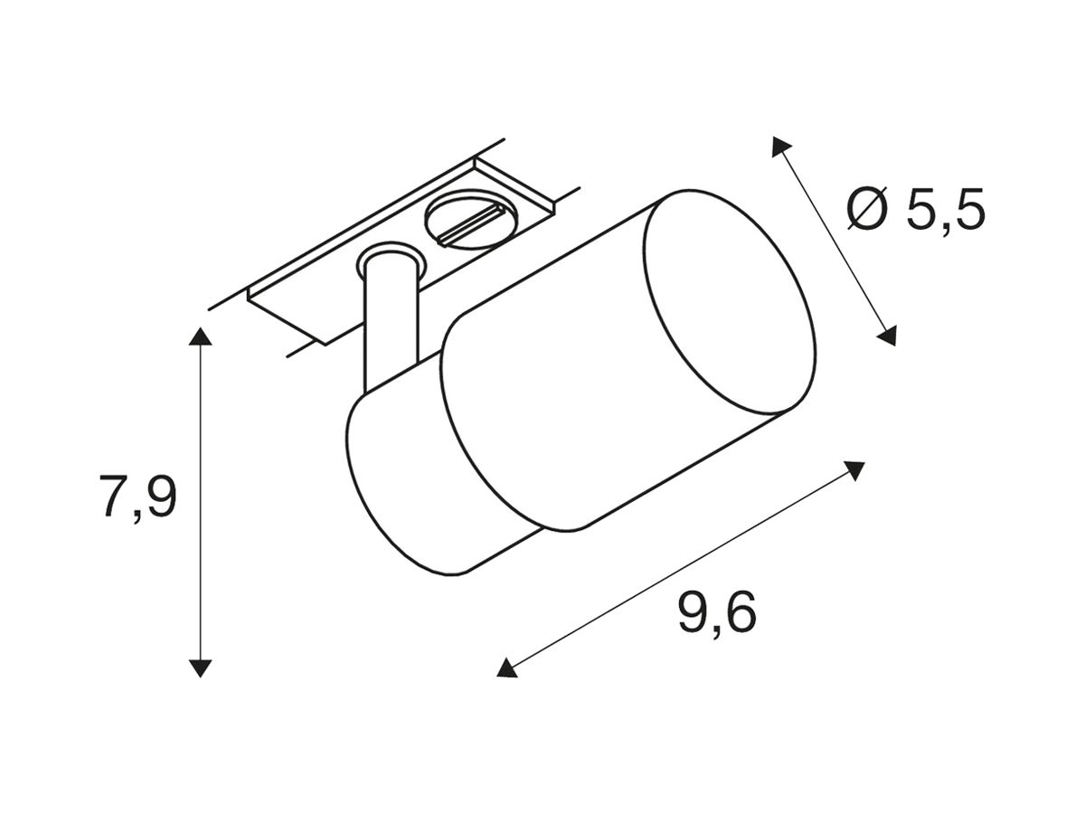 Spot SLV PURI 2.0 Tube GU10 1×6W DIM AD1PH Ø55mm weiss