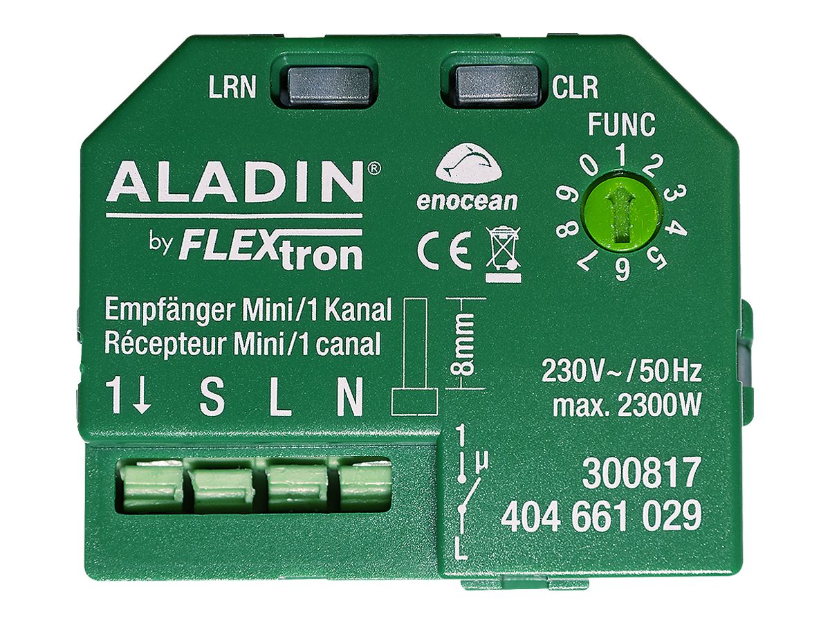 EB-RF-Schaltaktor ALADIN Mini 1-Kanal Tastereingang 230V/2300W