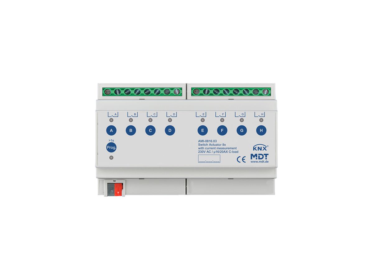 REG-Schaltaktor KNX MDT AMI-0816.03 8-Kan 16A 230VAC 8TE