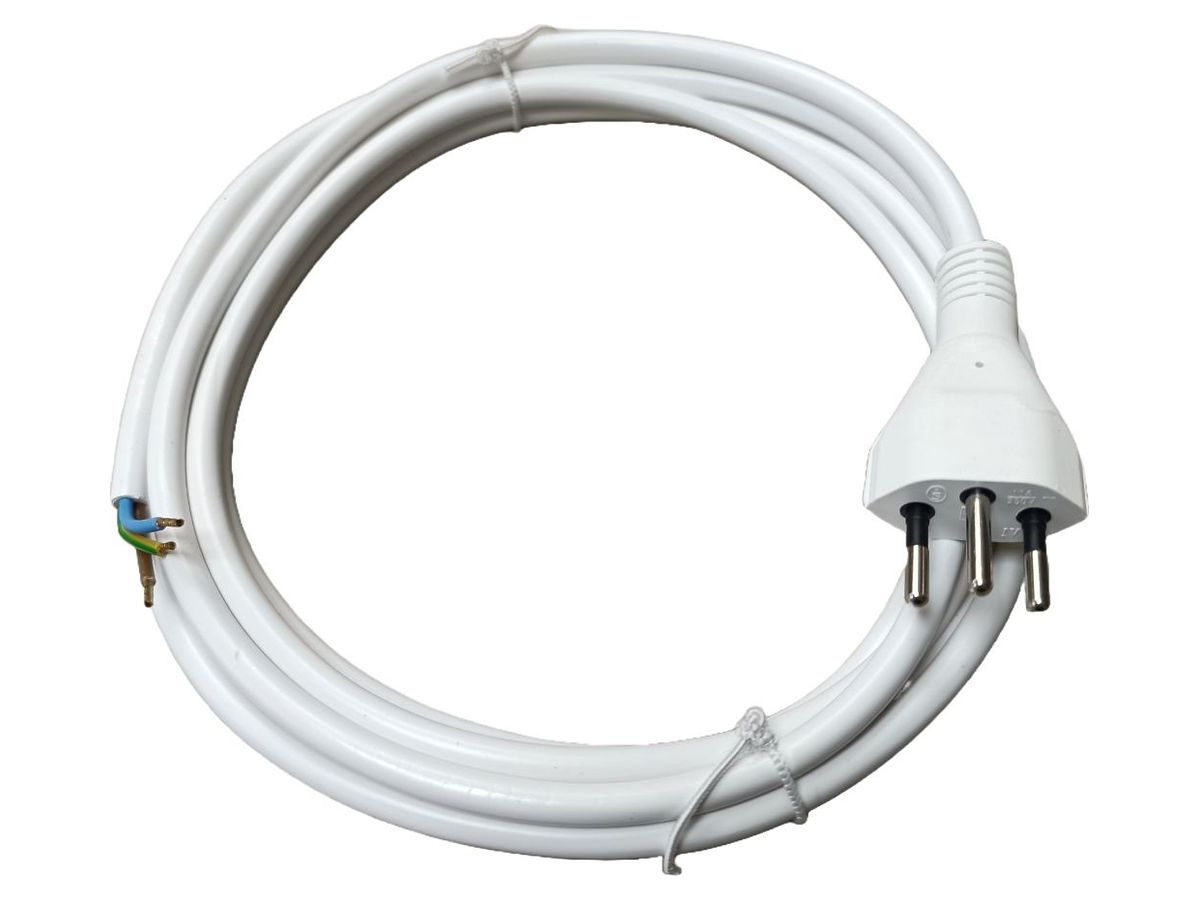 Anschlusskabel ELBRO PVC T12 Aderendhülse 3×1mm² 230V 10A IP20 5m weiss