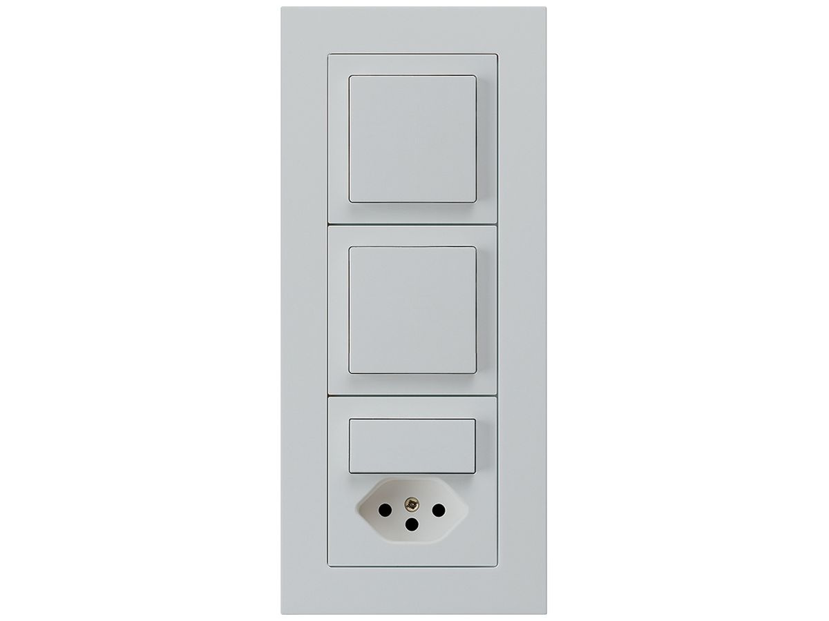 UP-Kombination kallysto.pro Gr.I-I-I vertikal 2×Schalter S3+S3/Typ 13 lichtgrau