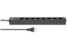 Steckdosenleiste Steffen ALU MODULAR 8×T23 3m schwarz