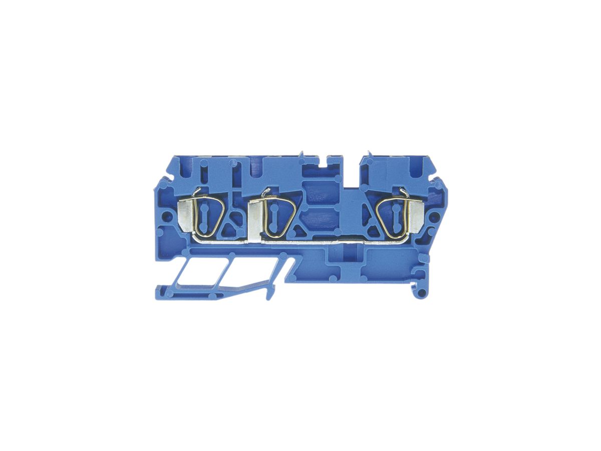 Durchgangs-Reihenklemme Woertz 0.2…2.5mm² 20A 600V Federzugansch.3×1 TH35 blau
