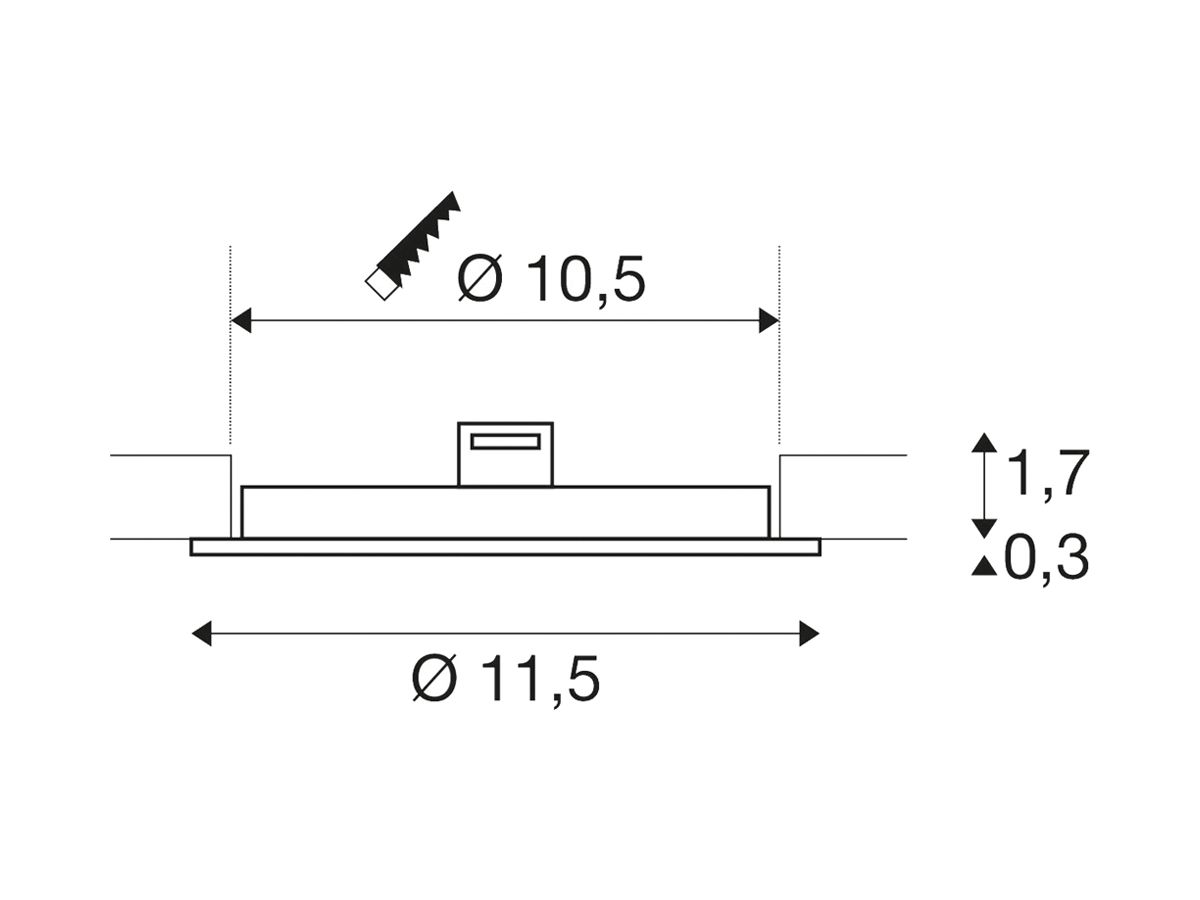 EB-LED-Deckenleuchte SLV SENSER12 ROUND 200mA 6W 470lm 3000K EB-Ø105mm ws