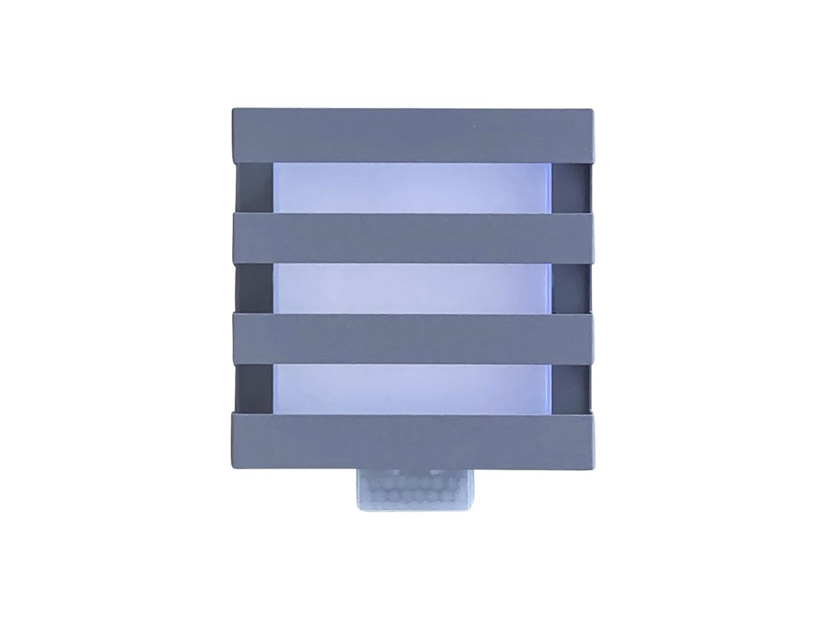 LED-Wandleuchte Z-Licht PIR Cube L SEN 5.5W 500lm 3000K IP65 115×115mm grau
