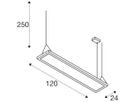 LED-Pendelleuchte SLV WORKLIGHT PRO 120 50W 6100lm 4000K DALI grau