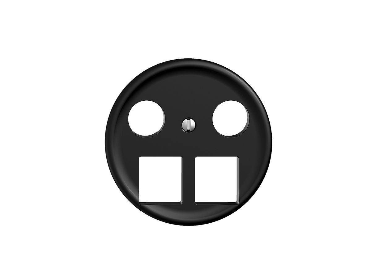 Abdeckset Sdue Q, f.Multimediadose f.2×RJ45 Keystone, f.Bohrung Ø58mm schwarz