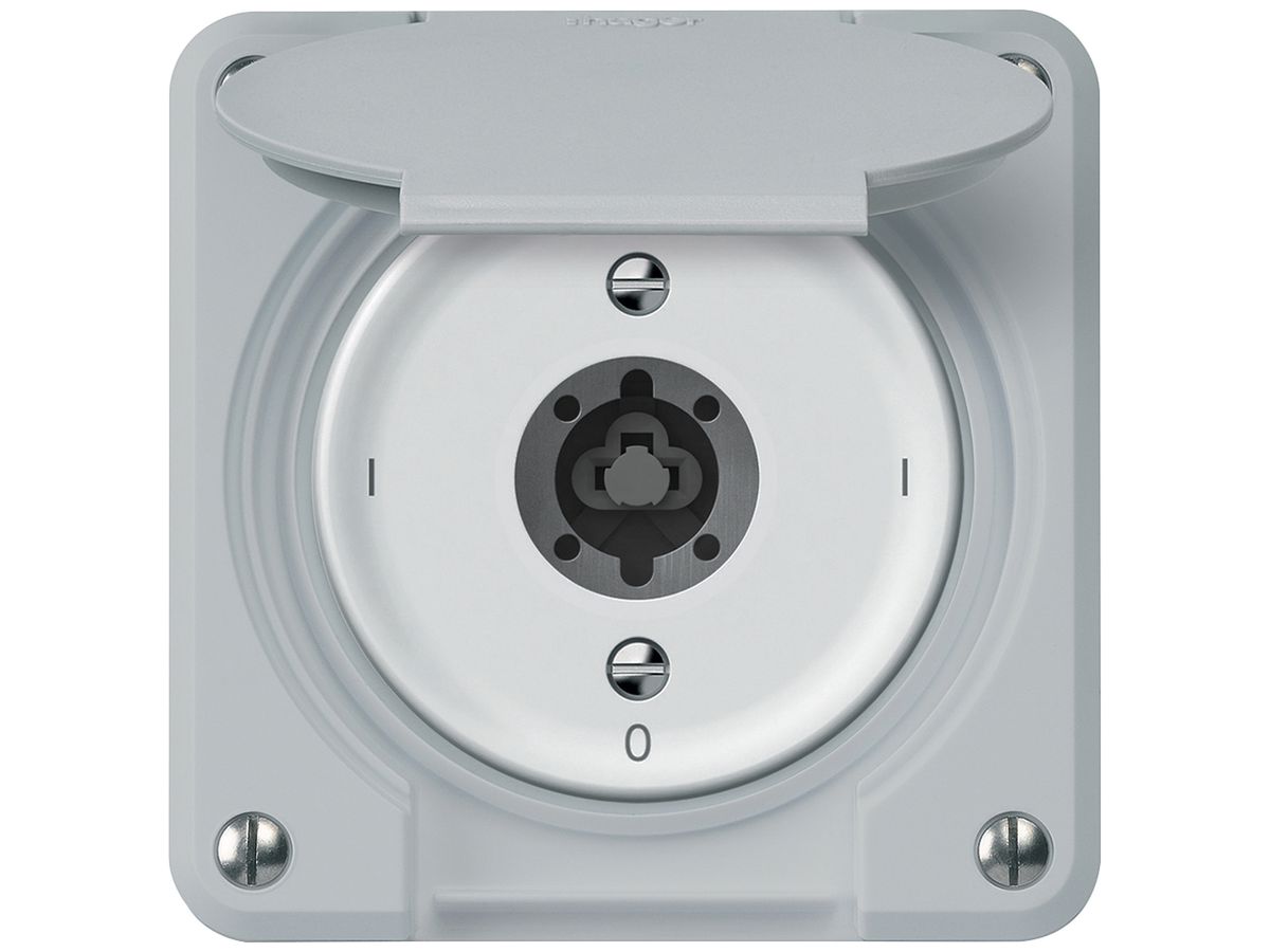 Schlüsselschalter robusto Ausschalter 3×1-polig 16A 250V 86×86mm grau